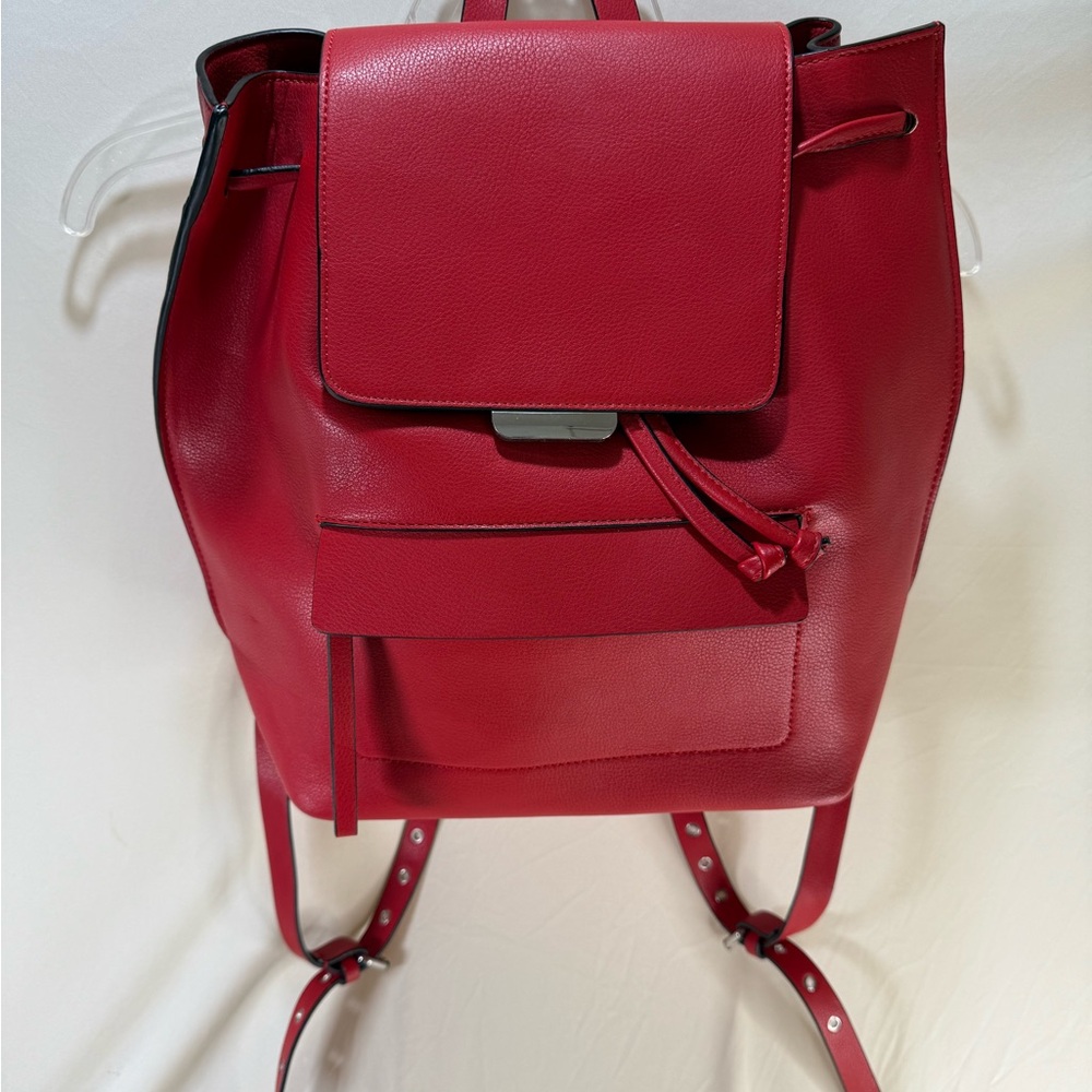 Italian Leather Handbag Backpack Style - a great Red!